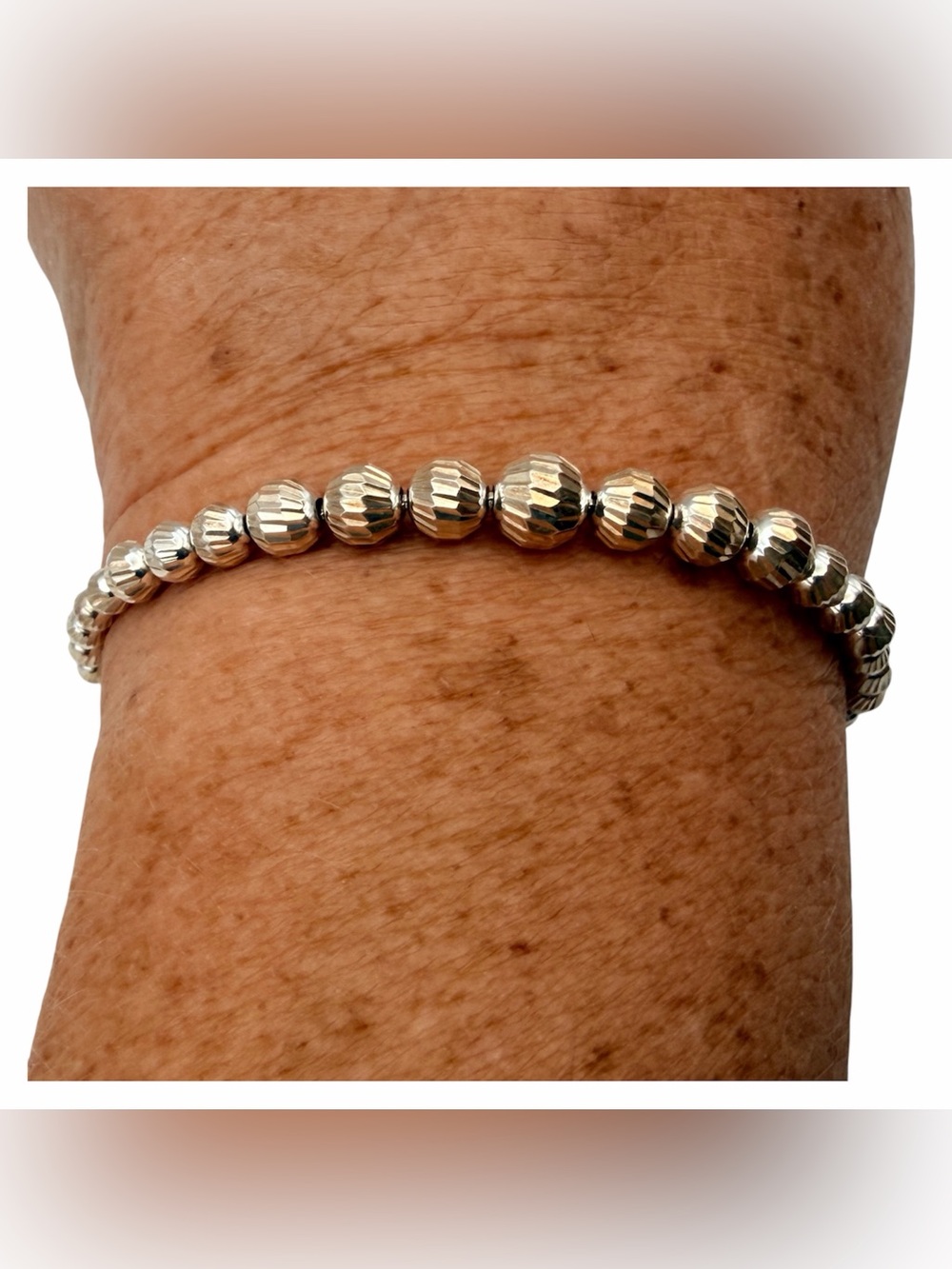 Sterling Silver 925-BS Bead Sliding Bracelet Adjustable Box Chain
